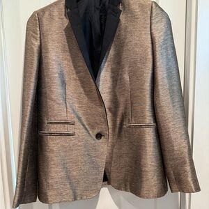 The Kooples Metallic Tan Blazer with Black Lapel